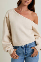 Load image into Gallery viewer, ASHTON SHOULDER SWEATER TOP | CREAM
