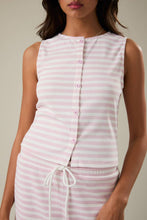 Load image into Gallery viewer, TIFFANY HIGH NECK STRIPE KNIT TOP | BABY PINK