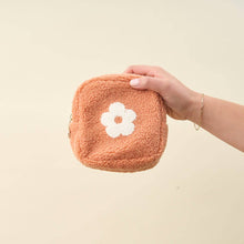 Load image into Gallery viewer, FLOWER SQUARE TEDDY POUCH | PEACHY