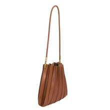 Load image into Gallery viewer, CARRIE PLEATED SHOULDER BAG | SADDLE