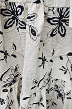 Load image into Gallery viewer, SASHA EMBROIDERY CUT OUT MINI DRESS | IVORY &amp; BLACK
