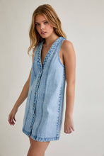 Load image into Gallery viewer, SMALL TOWN BUTTON DOWN DENIM MINI DRESS