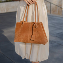 Load image into Gallery viewer, IRENE VEGAN SUEDE SHOULDER BAG | CHOCOLATE