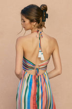 Load image into Gallery viewer, SUMMER STRIPES HALTER MAXI DRESS | MULTI