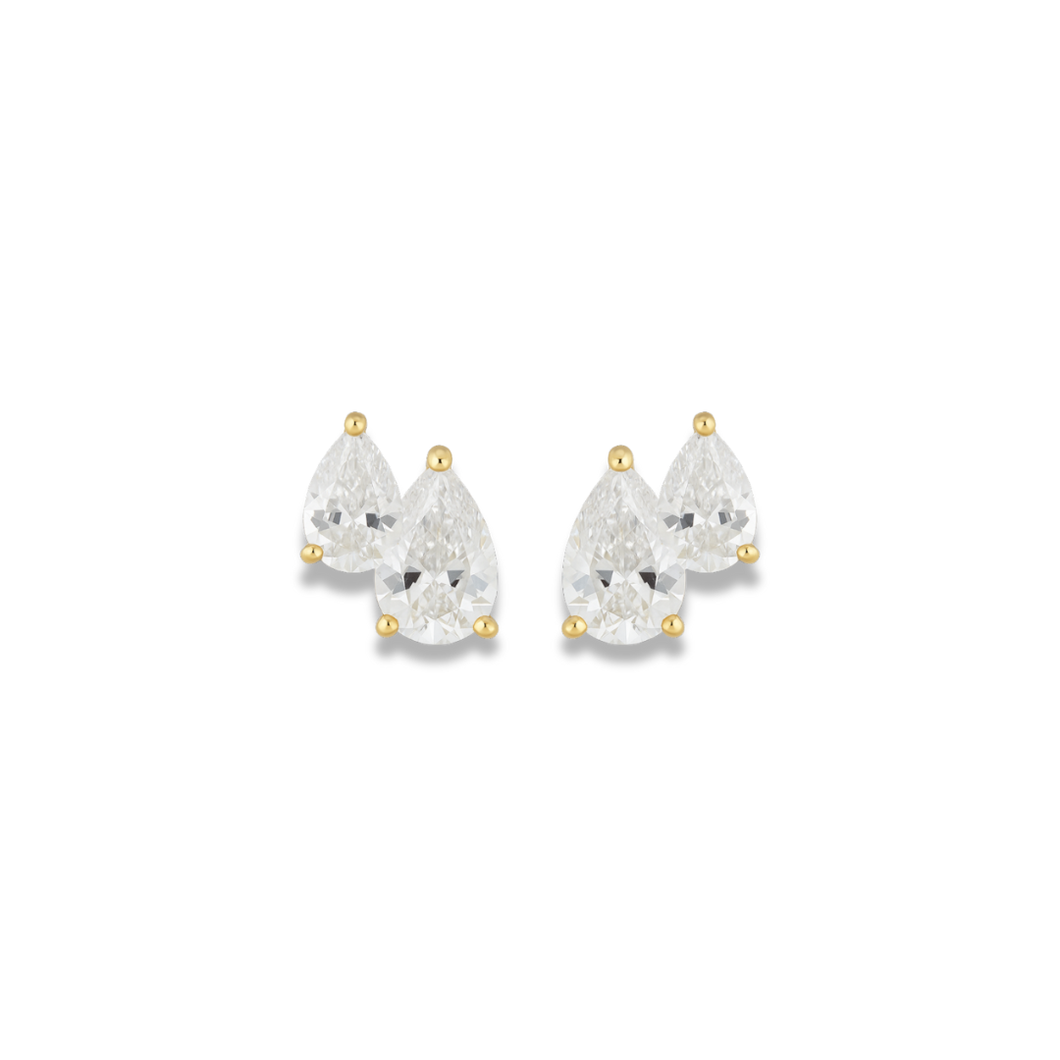 HARMONY MINI PEAR STUDS | SAHIRA