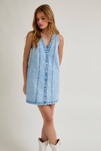 Load image into Gallery viewer, SMALL TOWN BUTTON DOWN DENIM MINI DRESS