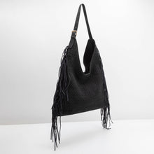 Load image into Gallery viewer, BRYNLEE VEGAN SUEDE TOTE BAG | BLACK