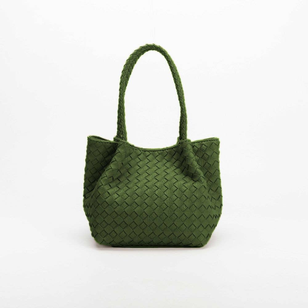 ANAHI RECYCLED VEGAN HANDLE BAG | OLIVE