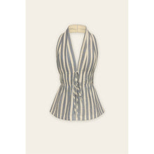 Load image into Gallery viewer, MIRA HALTER SHIRRED TOP | CHAMBRAY