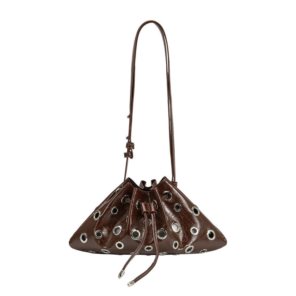 PALOMA STUDDED BAG | CHOCOLATE