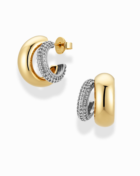 CONRAD PAVE TWO-TONE HOOPS | MOD + JO