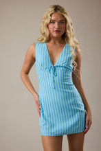 Load image into Gallery viewer, ADDIE STRIPED MINI DRESS | TURQ BLUE &amp; GREEN