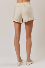 Load image into Gallery viewer, HARBOR STRIPE RUFFLED HEM SHORTS | CREAM BUTTER