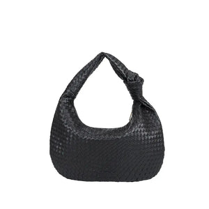 BRIGITTE LARGE VEGAN HOBO SHOULDER BAG | BLACK