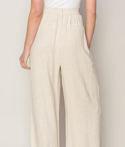 ESSENTIAL LINEN TROUSERS | OATMEAL