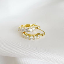 Load image into Gallery viewer, STELLA CZ HOOP EARRINGS | GOLD FILLED