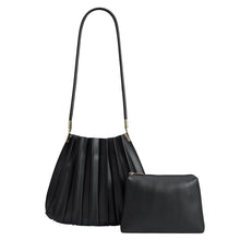 Load image into Gallery viewer, CARRIE PLEATED SHOULDER BAG - BLACK