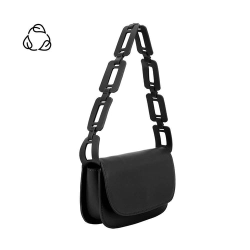 INEZ RECYCLED VEGAN SHOULDER BAG | BLACK