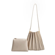 Load image into Gallery viewer, CARRIE PLEATED SHOULDER BAG - BONE